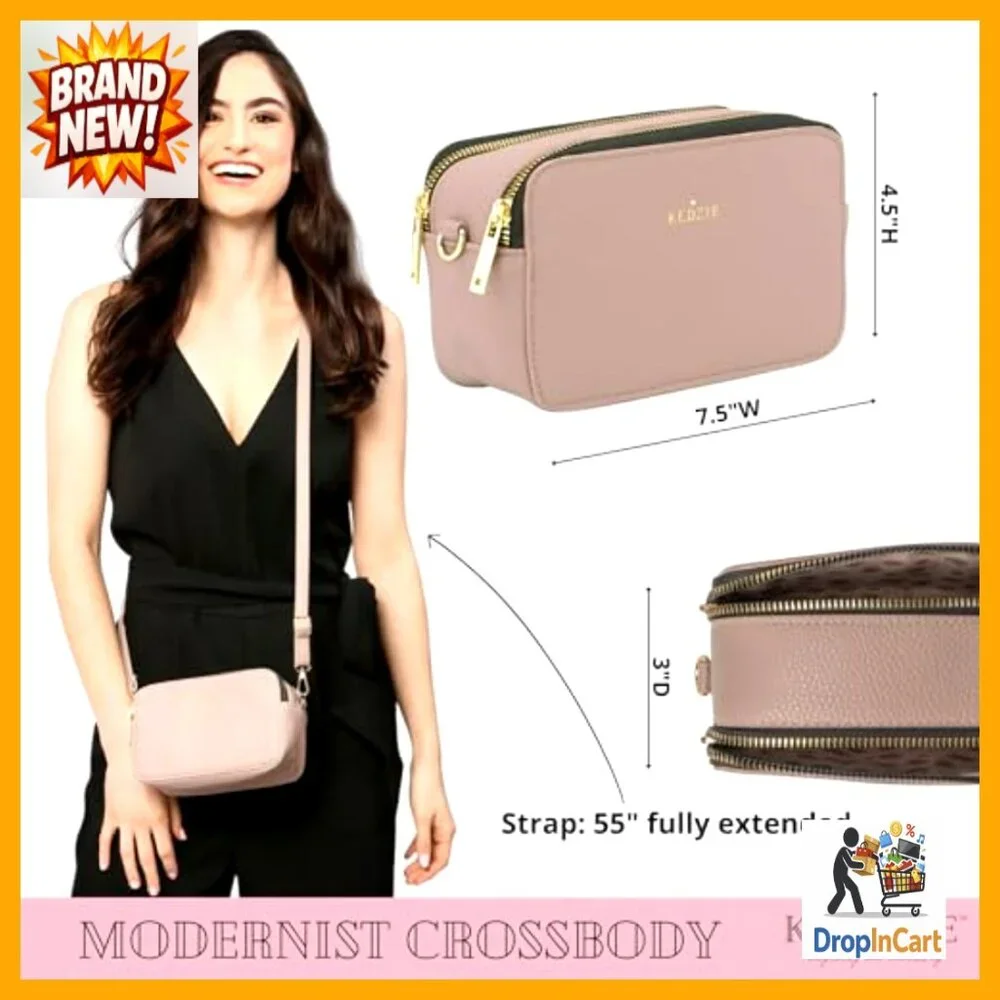 Vegan Leather Crossbody Camera Bag Minimalist Chic Adjustable Strap Everyday_4